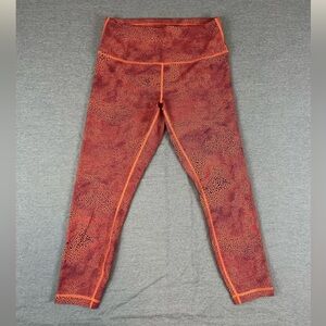 Lululemon Wunder Train Tights Vibrant Orange Patterned Leggings